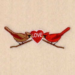 Cardinals in Love Machine Embroidery Design