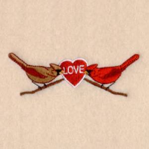 Picture of Cardinals in Love Machine Embroidery Design