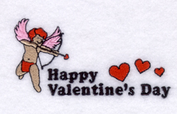 Happy Valentines Day with Cupid Pocket Topper Machine Embroidery Design