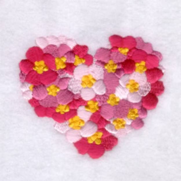 Picture of Valentine Flower Heart Machine Embroidery Design