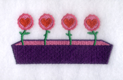 Heart Flowers Pocket Topper Machine Embroidery Design