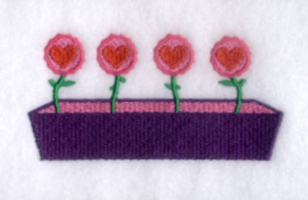 Picture of Heart Flowers Pocket Topper Machine Embroidery Design