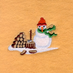 Snowman Chopping Wood Machine Embroidery Design