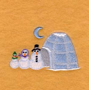 Picture of Snowmen and Igloo Machine Embroidery Design
