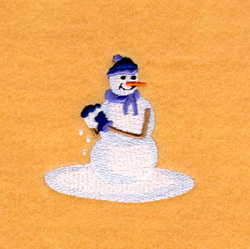 Snowman Snowball Fighting Machine Embroidery Design