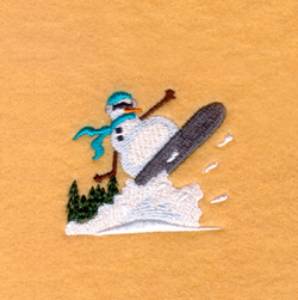 Picture of Snowman Snowboarding Machine Embroidery Design