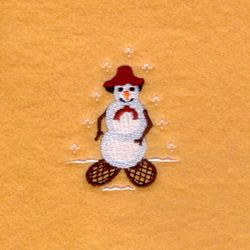 Snowman Showshoeing Machine Embroidery Design