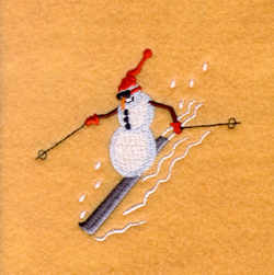 Snowman Downhill Skiing Machine Embroidery Design