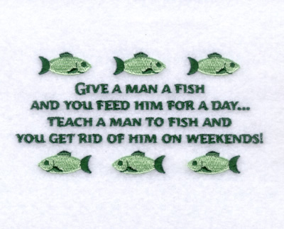 Teach a Man to Fish Machine Embroidery Design