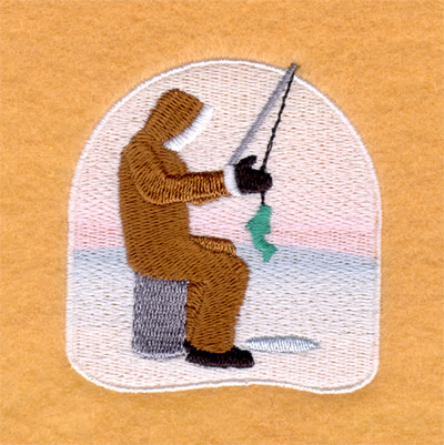 Ice Fishing Scene Machine Embroidery Design