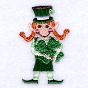 Picture of Happy Girl Leprechaun Machine Embroidery Design