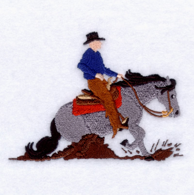 Sliding Reining Horse Machine Embroidery Design