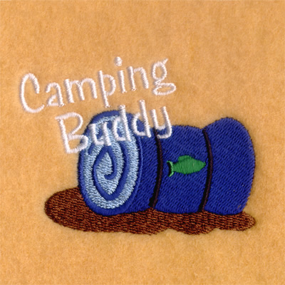 Boys Camping Sleeping Bag Machine Embroidery Design