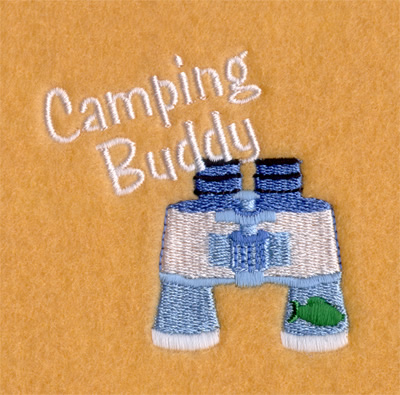 Boys Camping Binoculars Machine Embroidery Design