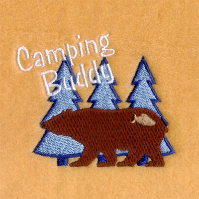 Boys Camping Bear Machine Embroidery Design