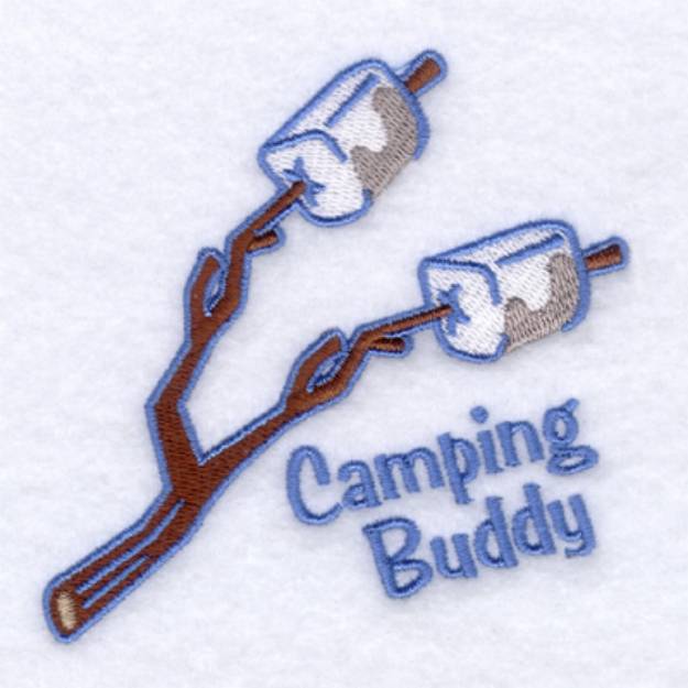 Picture of Boys Camping Marshmallows Machine Embroidery Design