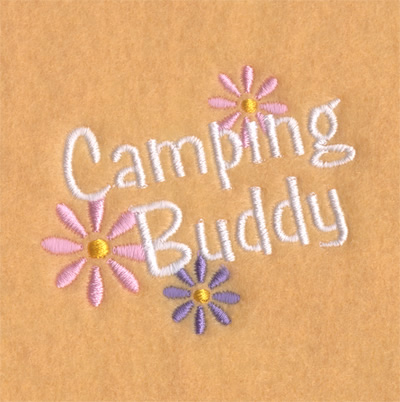Girls Camping Flowers Machine Embroidery Design