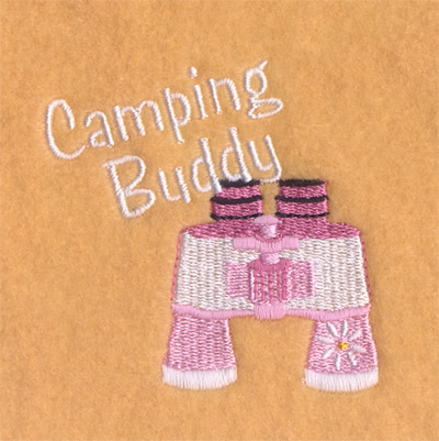 Girls Camping Binoculars Machine Embroidery Design