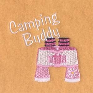 Picture of Girls Camping Binoculars Machine Embroidery Design