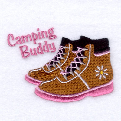 Girls Camping Boots Machine Embroidery Design