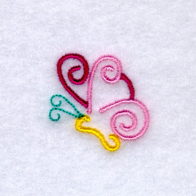 Small Butterfly Swirls Machine Embroidery Design