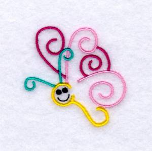 Picture of Smiling Butterfly Swirls Machine Embroidery Design