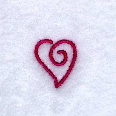 Small Swirls Heart Machine Embroidery Design