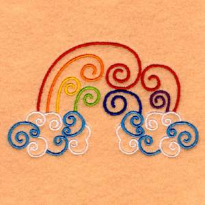 Picture of Rainbow Swirls in Cloud Machine Embroidery Design