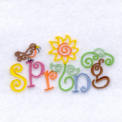 Spring in Swirls Machine Embroidery Design