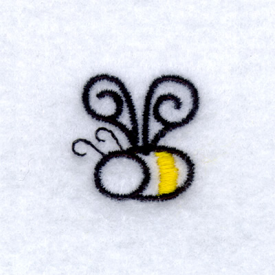 Small Bee Swirls Machine Embroidery Design