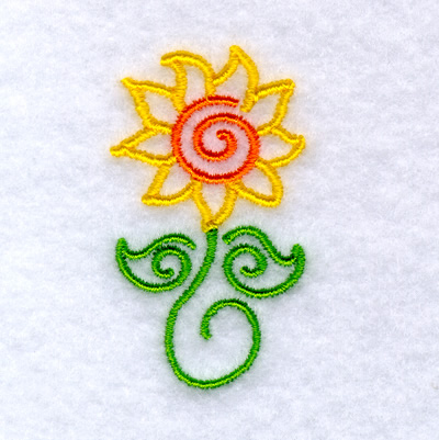 Sunflower Swirls Machine Embroidery Design