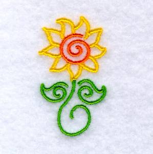 Picture of Sunflower Swirls Machine Embroidery Design