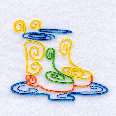 Rain Boots Machine Embroidery Design
