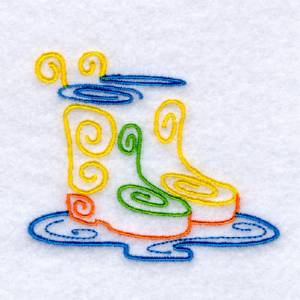 Picture of Rain Boots Machine Embroidery Design