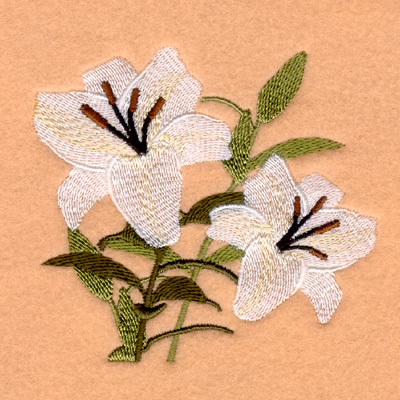 Easter Lilies Machine Embroidery Design