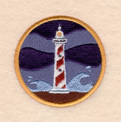Lighthouse in a Porthole Machine Embroidery Design