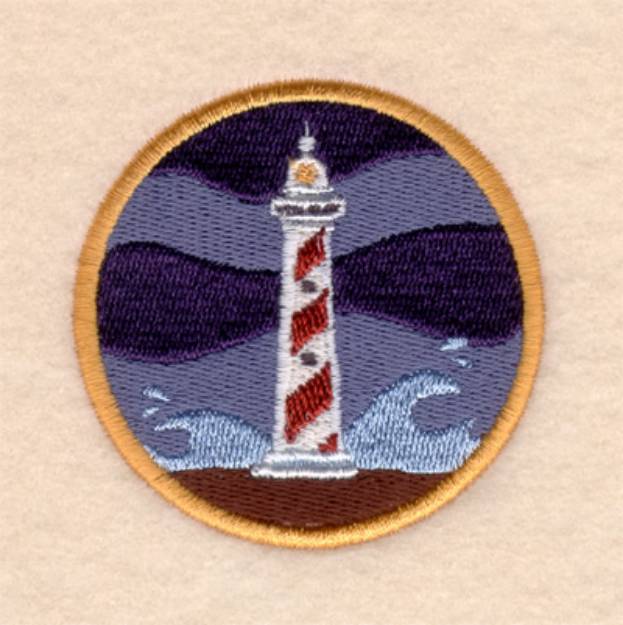 Picture of Lighthouse in a Porthole Machine Embroidery Design