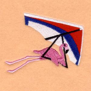 Picture of Hang Gliding Flamingo Machine Embroidery Design