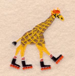 Picture of Rollerblading Giraffe Machine Embroidery Design