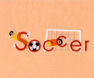 Picture of Soccer Collage Machine Embroidery Design