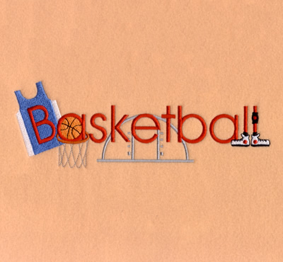 Basketball Collage Machine Embroidery Design
