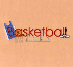 Picture of Basketball Collage Machine Embroidery Design