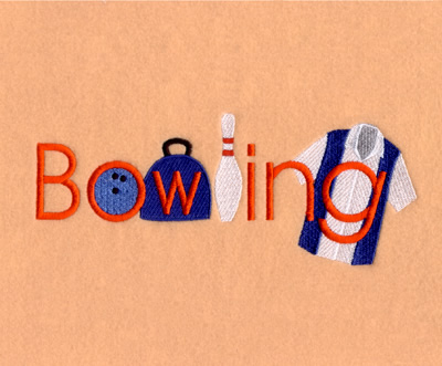 Bowling Collage Machine Embroidery Design