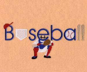 Picture of Baseball Collage Machine Embroidery Design