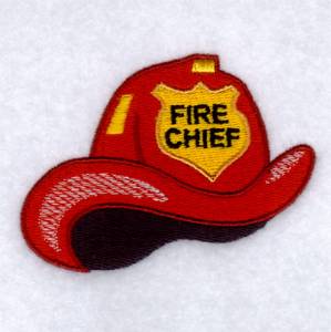 Picture of Fire Chief Helmet Machine Embroidery Design
