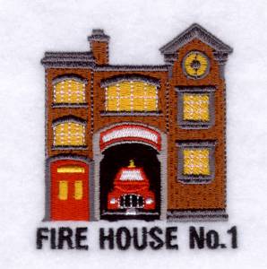 Picture of Fire House No. 1 Machine Embroidery Design