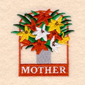 Picture of Mother Floral Arrangement Machine Embroidery Design