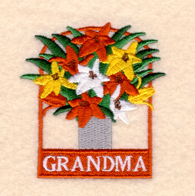 Grandma Floral Arrangement Machine Embroidery Design