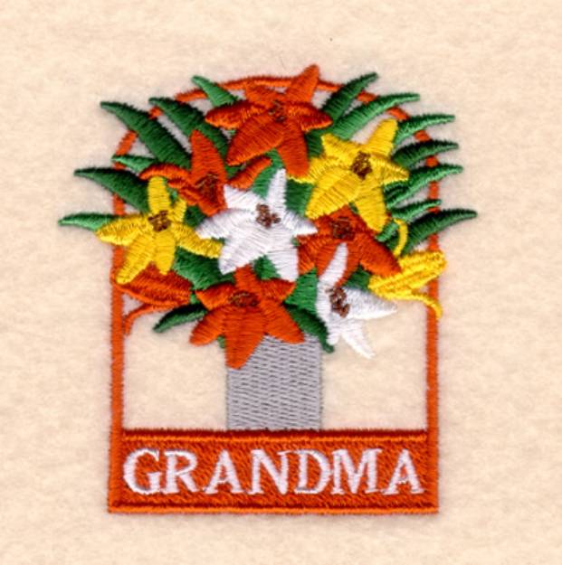 Picture of Grandma Floral Arrangement Machine Embroidery Design