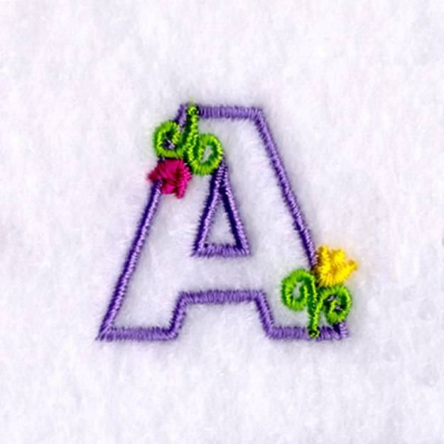 Picture of A with Tulips Machine Embroidery Design